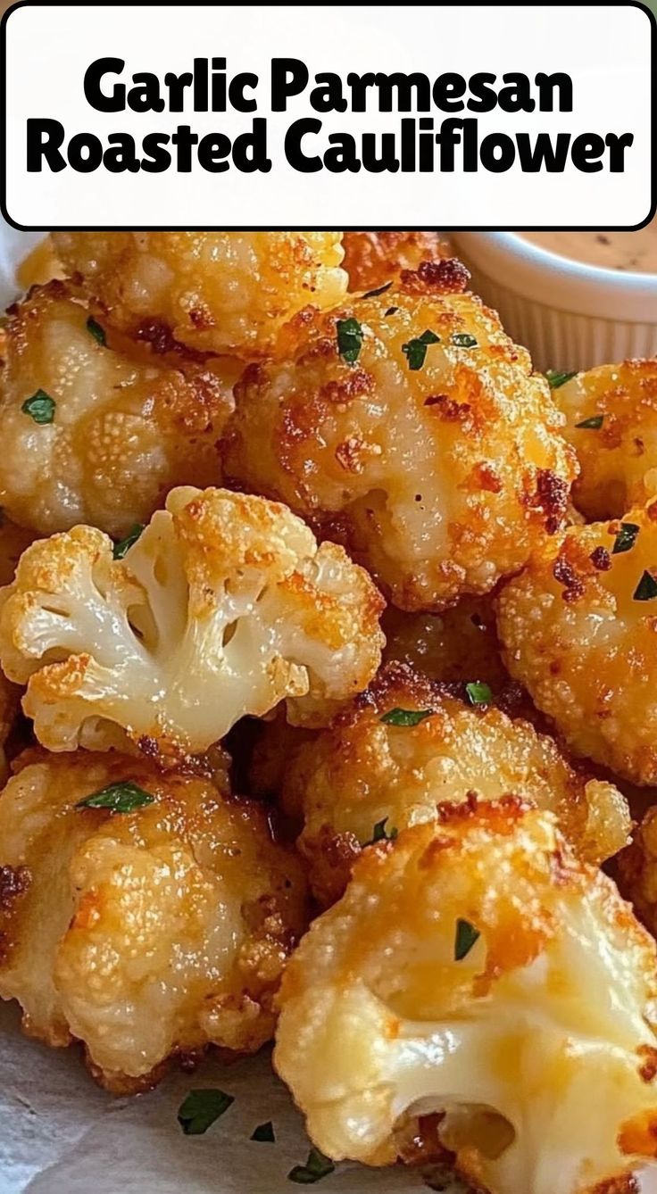 Easy Garlic Parmesan Roasted Cauliflower Recipe